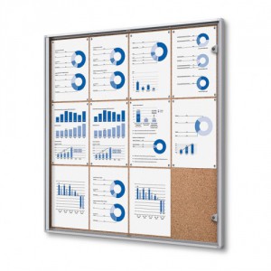 Interiérová vitrína Economy 12xA4 - korková záda