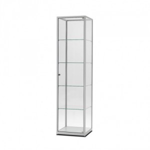 Skleněná eloxovaný hliník produktová vitrína 500x1984x500mm Skleněná eloxovaný hliník produktová vitrína 500x1984x500mm