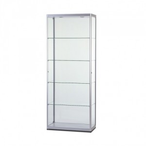 Osvětlená barva elox, skleněná produktová vitrína 800x2000x400mm Osvětlená barva elox, skleněná produktová vitrína 800x2000x400mm